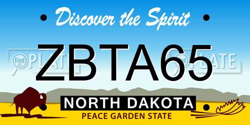 ZBTA65 North Dakota License Plate