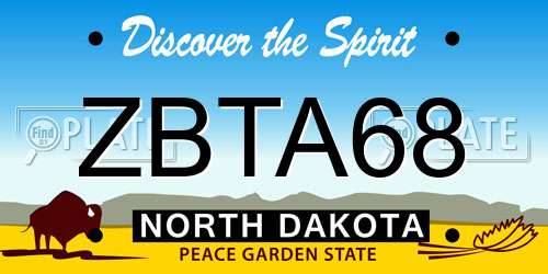 ZBTA68 North Dakota License Plate
