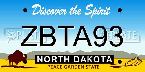 ZBTA93 North Dakota License Plate