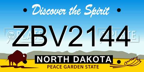 ZBV2144 North Dakota License Plate