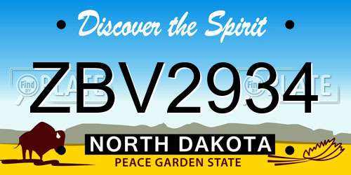 ZBV2934 North Dakota License Plate
