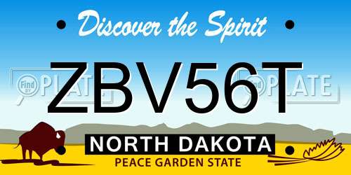 ZBV56T North Dakota License Plate
