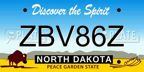 ZBV86Z North Dakota License Plate