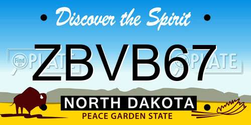 ZBVB67 North Dakota License Plate