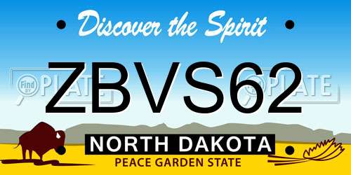 ZBVS62 North Dakota License Plate