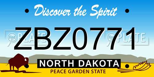 ZBZ0771 North Dakota License Plate