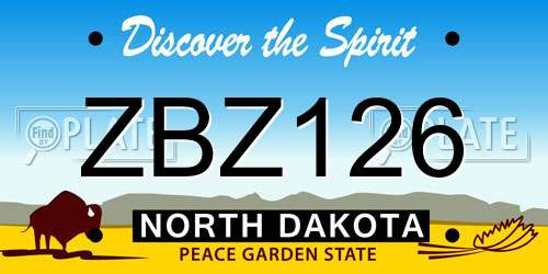 ZBZ126 North Dakota License Plate