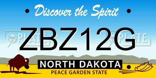 ZBZ12G North Dakota License Plate