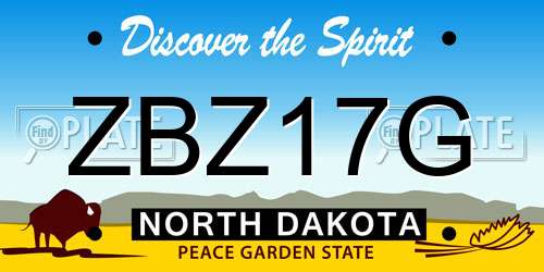 ZBZ17G North Dakota License Plate
