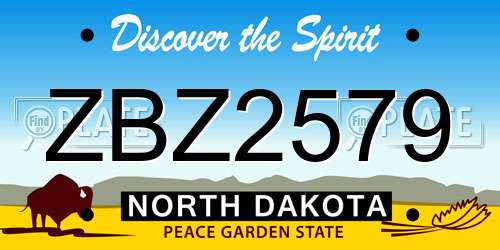 ZBZ2579 North Dakota License Plate
