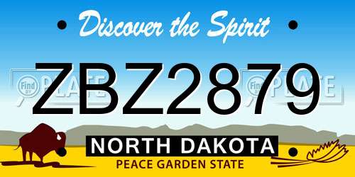 ZBZ2879 North Dakota License Plate