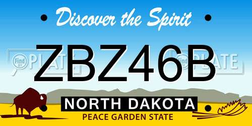 ZBZ46B North Dakota License Plate