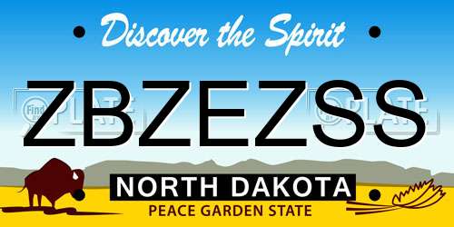ZBZEZSS North Dakota License Plate