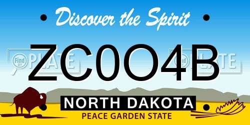 ZC0O4B North Dakota License Plate