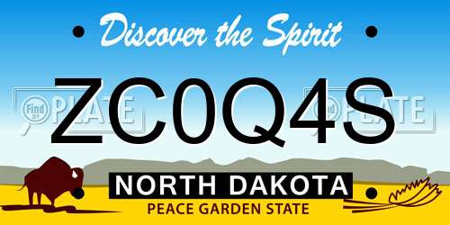 ZC0Q4S North Dakota License Plate