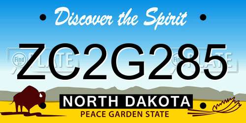 ZC2G285 North Dakota License Plate