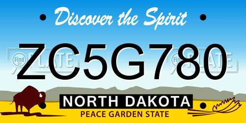 ZC5G780 North Dakota License Plate