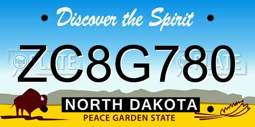 ZC8G780 North Dakota License Plate