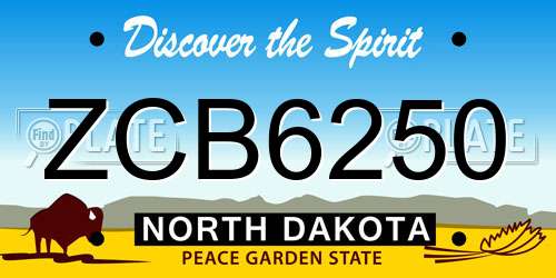 ZCB6250 North Dakota License Plate