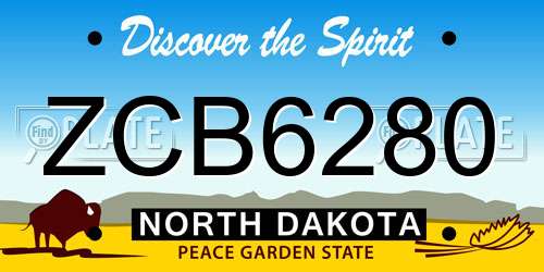 ZCB6280 North Dakota License Plate