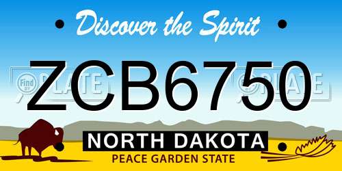 ZCB6750 North Dakota License Plate
