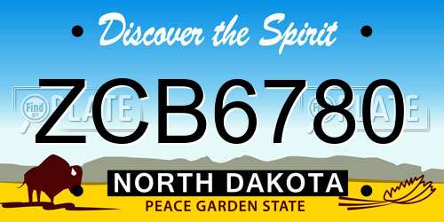 ZCB6780 North Dakota License Plate