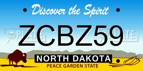 ZCBZ59 North Dakota License Plate