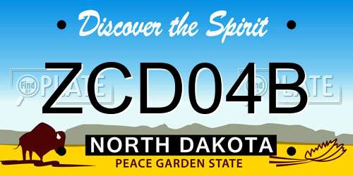 ZCD04B North Dakota License Plate