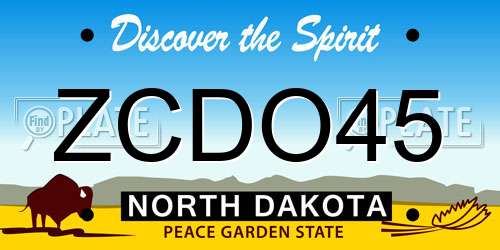 ZCDO45 North Dakota License Plate