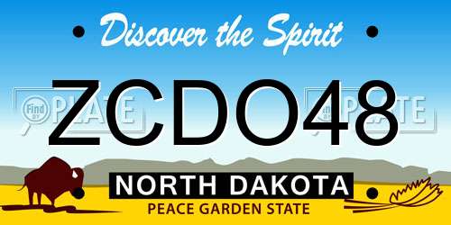 ZCDO48 North Dakota License Plate