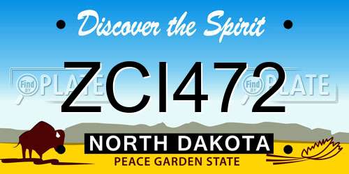 ZCI472 North Dakota License Plate