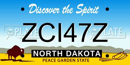 ZCI47Z North Dakota License Plate