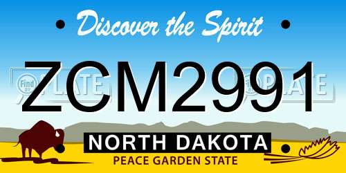 ZCM2991 North Dakota License Plate