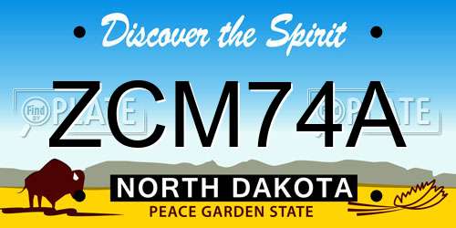 ZCM74A North Dakota License Plate