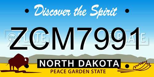 ZCM7991 North Dakota License Plate