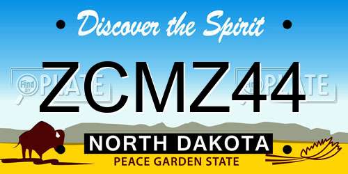 ZCMZ44 North Dakota License Plate