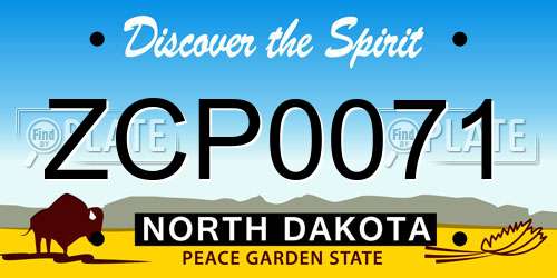 ZCP0071 North Dakota License Plate