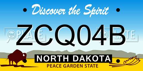 ZCQ04B North Dakota License Plate