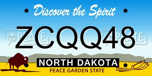 ZCQQ48 North Dakota License Plate