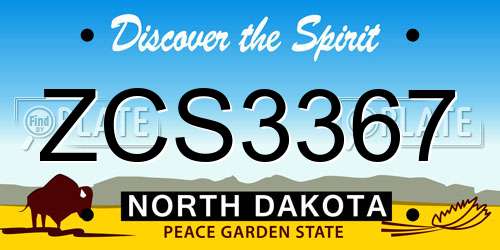 ZCS3367 North Dakota License Plate
