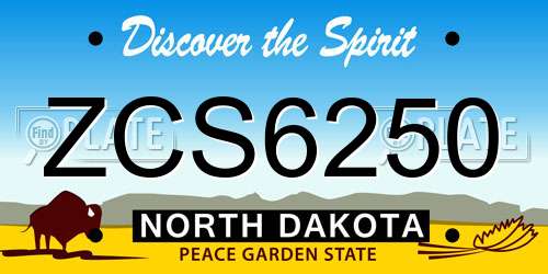 ZCS6250 North Dakota License Plate
