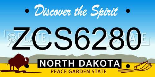 ZCS6280 North Dakota License Plate