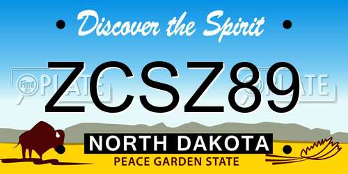 ZCSZ89 North Dakota License Plate