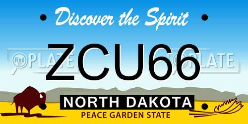 ZCU66 North Dakota License Plate
