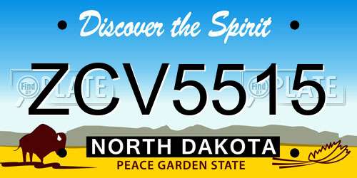 ZCV5515 North Dakota License Plate
