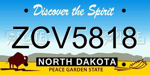 ZCV5818 North Dakota License Plate