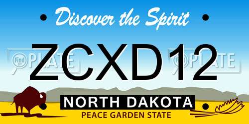 ZCXD12 North Dakota License Plate