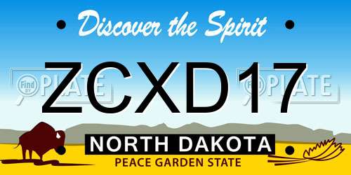ZCXD17 North Dakota License Plate