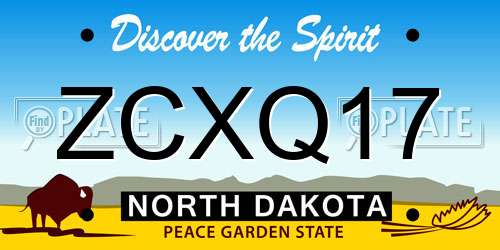 ZCXQ17 North Dakota License Plate