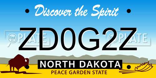 ZD0G2Z North Dakota License Plate